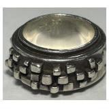 SERGIO BUSTAMENTE STERLING SILVER RING 17.5 GRS