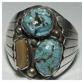 STERLING SILVER TURQUOISE NUGGETS AND ONE BROWN
