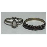 2 STERLING SILVER  RINGS 2.50GRS