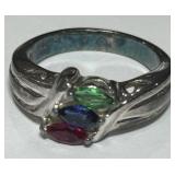 STERLING SILVER GEMSTONE RING 4.70GRS