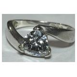 STERLING SILVER CZ RING 3.10GRS