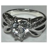 STERLING SILVER CZ RING 5.40GRS