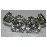 STERLING SILVER CZ EARRINGS 4.30GRS