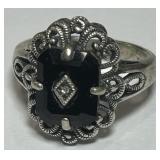 STERLING SILVER GEMSTONE RING 4.90GRS