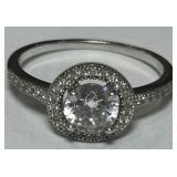STERLING SILVER CZ RING 2.30GRS