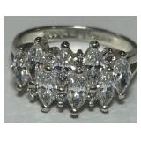 STERLING SILVER CZ RING 4.10GRS
