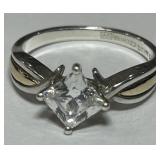 STERLING SILVER CZ RING 3.20GRS