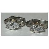 STERLING SILVER CZ EARRINGS 2.60GRS