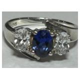 STERLING SILVER GEMSTONE RING 3.20GRS
