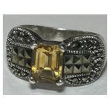 STERLING SILVER GEMSTONE RING 6.00GRS