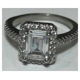 STERLING SILVER CZ RING 4.20GRS
