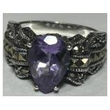 STERLING SILVER GEMSTONE RING 7.30GRS