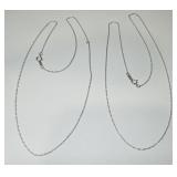 2 STERLING SILVER 18INCH CHAINS