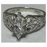 STERLING SILVER CZ RING 3.50GRS