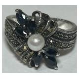 STERLING SILVER GEMSTONE RING 5.20GRS