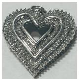 STERLING SILVER HEART PENDANT 5.60GRS