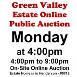 WELCOME TO OUR MON. @4pm ONLINE PUBLIC AUCTION