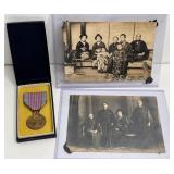 ANTIQUE JAPANESE PHOTOS AND MEDAL