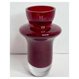 VINTAGE WATERFORD ART GLASS VASE - SIGNED - 10X6'