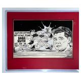 ORIGINAL BABE RUTH HAND DRAWN ILLUSTRATION
