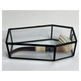 VINTAGE CARVED PIPE COFFIN DISPLAY BOX - 8X2X4'