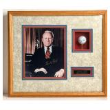 VINTAGE PHOTO & GOLF BALL HAND SIGNED BY PRESIDENT