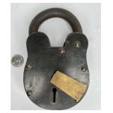 HUGE ANTIQUE HANDMADE LOCK - IRON - 7.5' X 4.5'