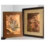 LOT OF 2 ANTIQUE EMBOSSED COPPER PAINTINGS