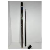 HAND CARVED & PAINTED WOOD CANE WITH HIDDEN POOL