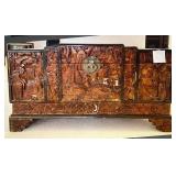 ANTIQUE CHINESE HANDCARVED WOOD CHEST  22' X 41'