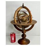 ANTIQUE ARMILLARY SPHERE - WOOD & METAL - 1800'S