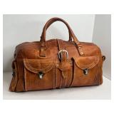 BEAUTIFUL VINTAGE LEATHER TRAVEL BAG - OLD