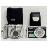 PAIR OF VINTAGE DIGITAL CAMERAS IN CASES