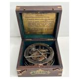 VINTAGE GILBERT SUNDIAL COMPASS WOOD BOX