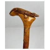 ANTIQUE FOLK ART HANDCARVED WOOD CANE