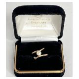 BEAUTIFUL VINTAGE 14K GOLD RING WITH PEARL IN BOX