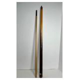 VINTAGE POOL CUE STICK IN CASE - HAND CARVED