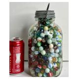 LARGE ANTIQUE ATLAS JAR WITH HANDLE FULL