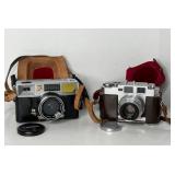 2 VINTAGE CAMERAS IN LEATHER CASES -  YASHICA