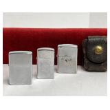 LOT OF 3 OLD VINTAGE ZIPPO LIGHTERS