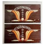 RARE PAIR OF CASTAWAYS SLOT GLASS - 15X8'