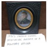 FRENCH SCHOOL MINIATURE PORTRAIT MILITARY OFFICER