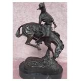 485 - REMINGTON THE RATTLESNAKE BRONZE SCULPTURE