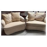 486 - PAIR OF MATCHING EASY CHAIRS