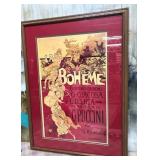 11 - LA BOHEME OPERA POSTER FRAMED 25X33' (M21)