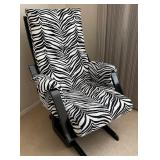 11 - ZEBRA-PRINT UPHOLSTERY ARMCHAIR