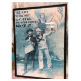 11 - VINTAGE US NAVY POSTER FRAMED 26X38' (M25)