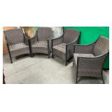 11 - FOUR MATCHNG WICKER CHAIRS (A63)