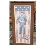 71 - NEEDLEWORK FRAMED ART 39X19'