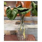 486 - GLASS BOTTLE VASE WITH FAUX PLANT (Z109)